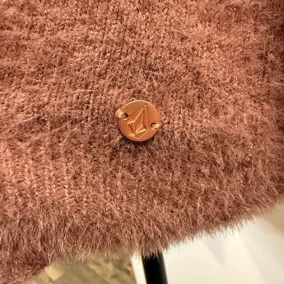 Volcom Women’s Mauve Fuzzy Hoodie Size XS - Picture 4 of 5